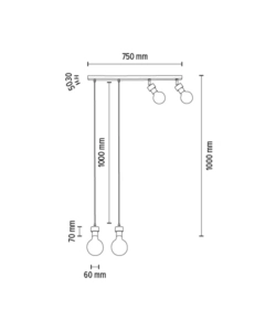 LAMPADARIO 4 LUCI "CLARTINA" METALLO E LEGNO, E27